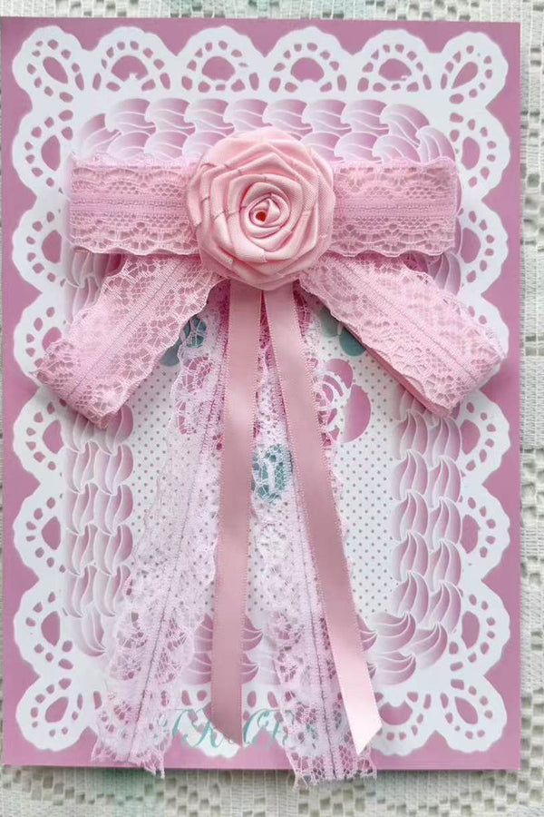 Rose Lace Bow Hair Clip