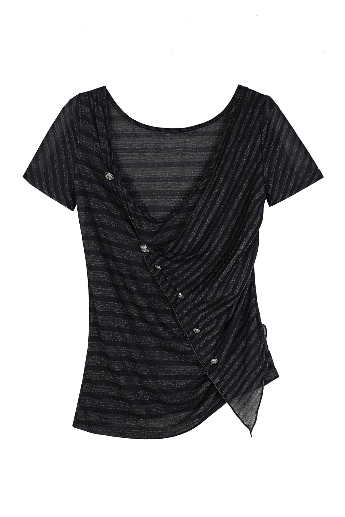 Asymmetrical Striped Knit Top