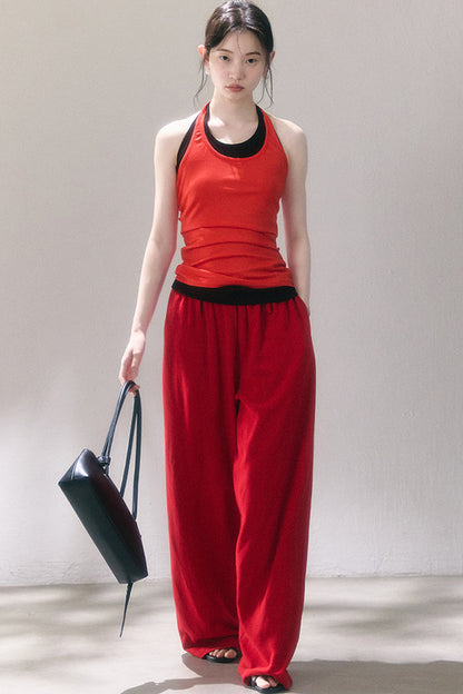 Linen Blend Air Wide-Leg Trousers