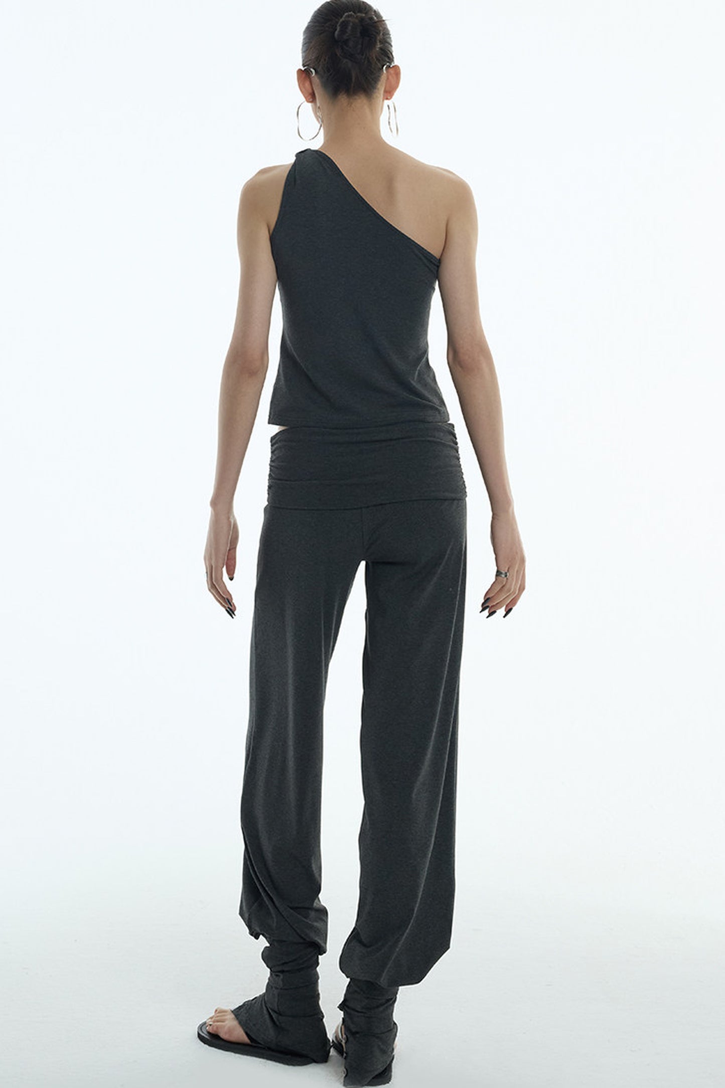 Lyocell One-Shoulder Top And Pants Set-Up