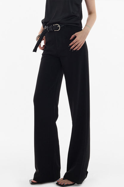 Straight-Leg Floor-Length Suit Pants