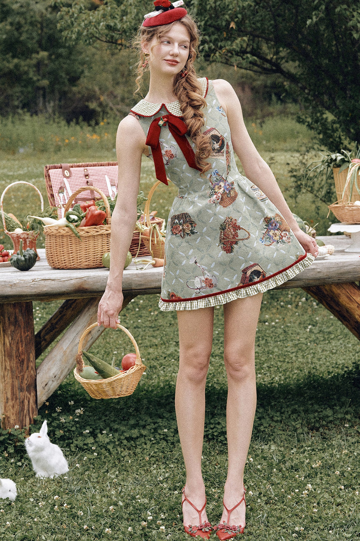 Berry Basket Floral Short Dress