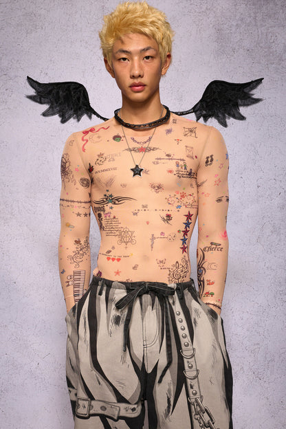 Manuscript Tattooed Clothing Top
