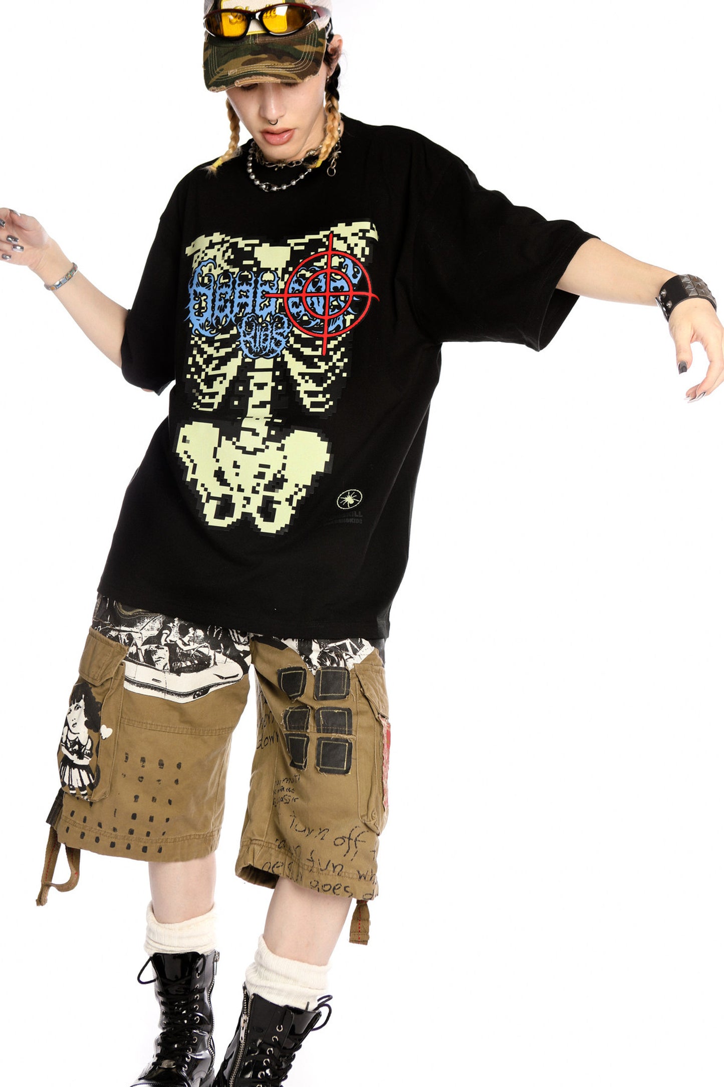 Skeleton Rock Hip-Hop Loose Blouse