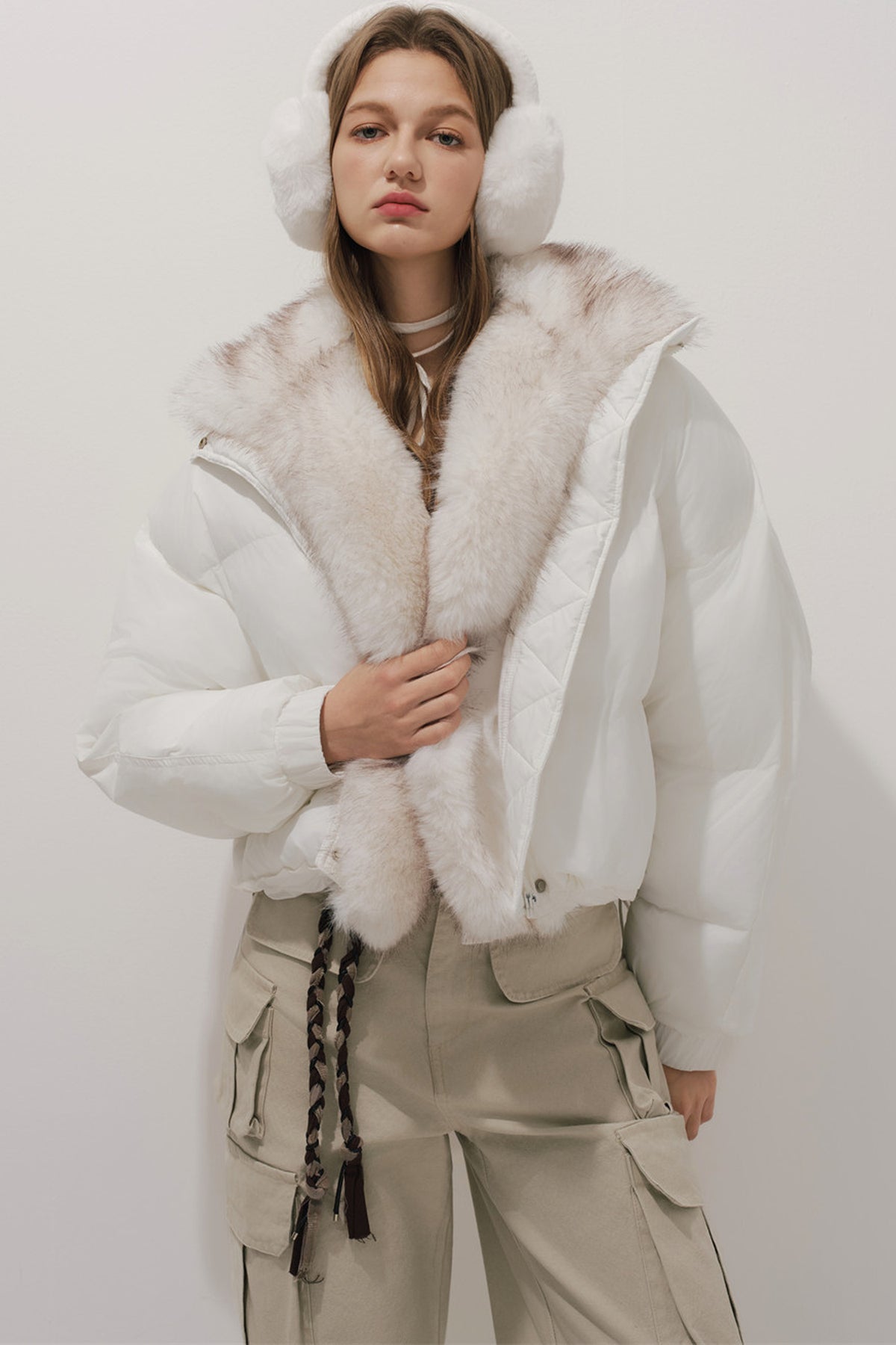 White Cotton Puffer Coat