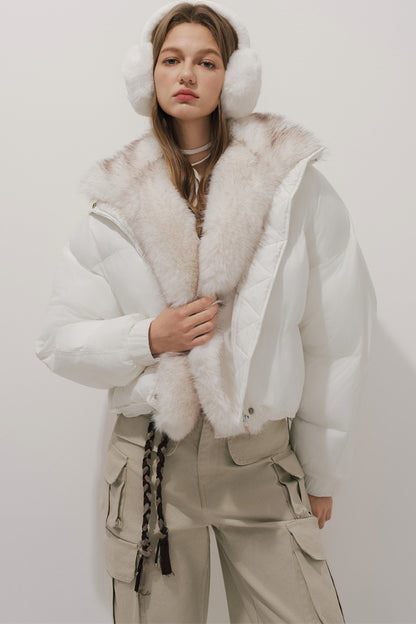 White Cotton Puffer Coat