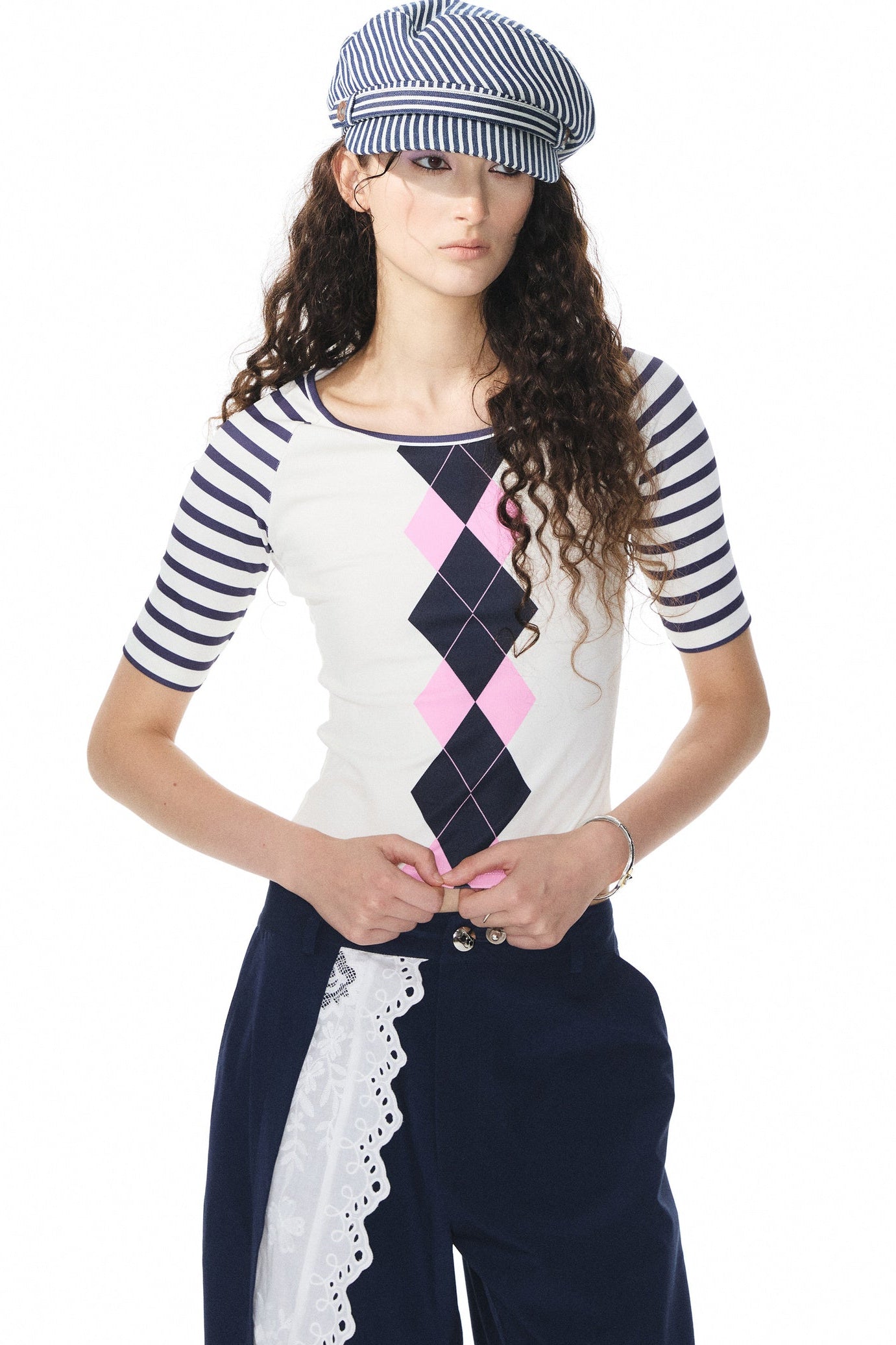 Printed Knit Raglan Top
