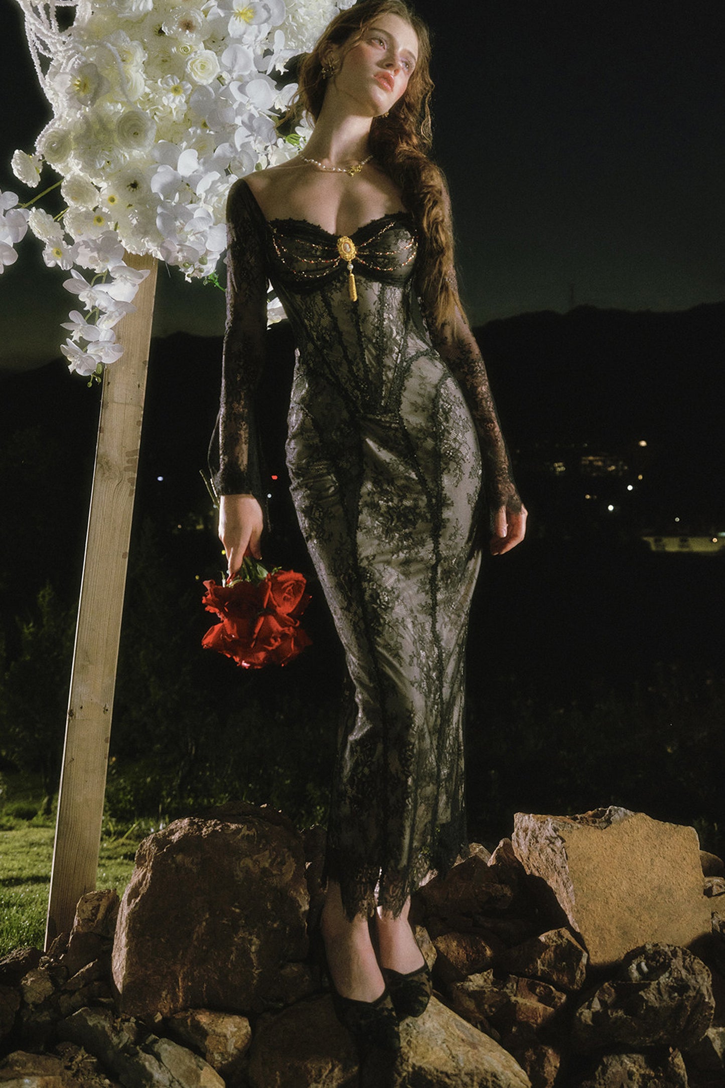 French Lace Fishtail Dress
