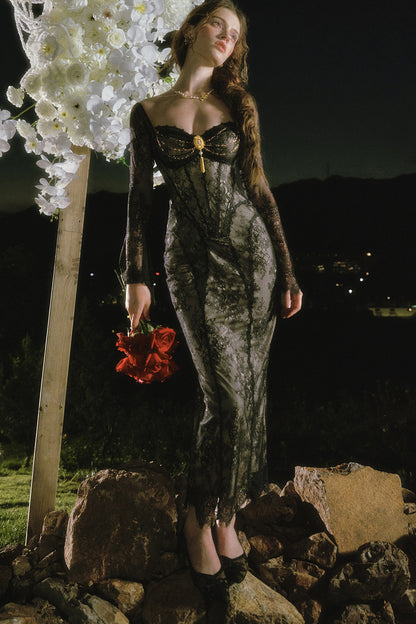 French Lace Fishtail Dress