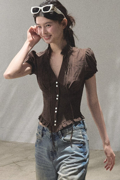 Vintage Hand-Painted Wide Leg Jeans Set