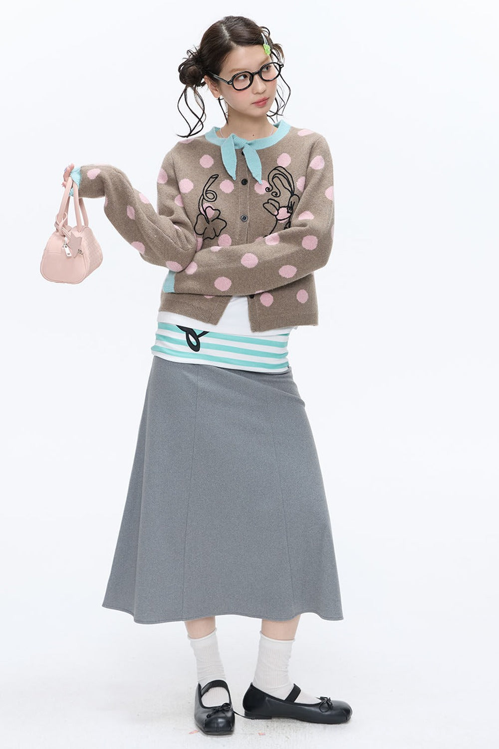 Mint Green Polka Dot Cardigan