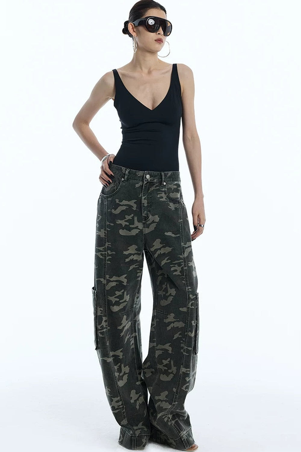 Pantaloni cargo scimitarra mimetici