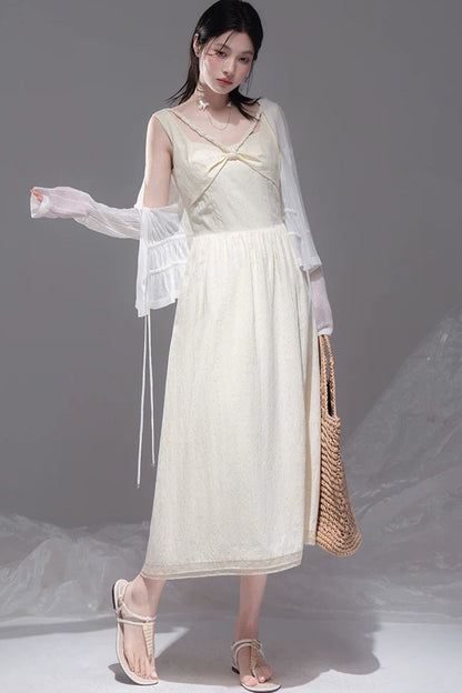 Sunlit Apricot Textured Tank Dress