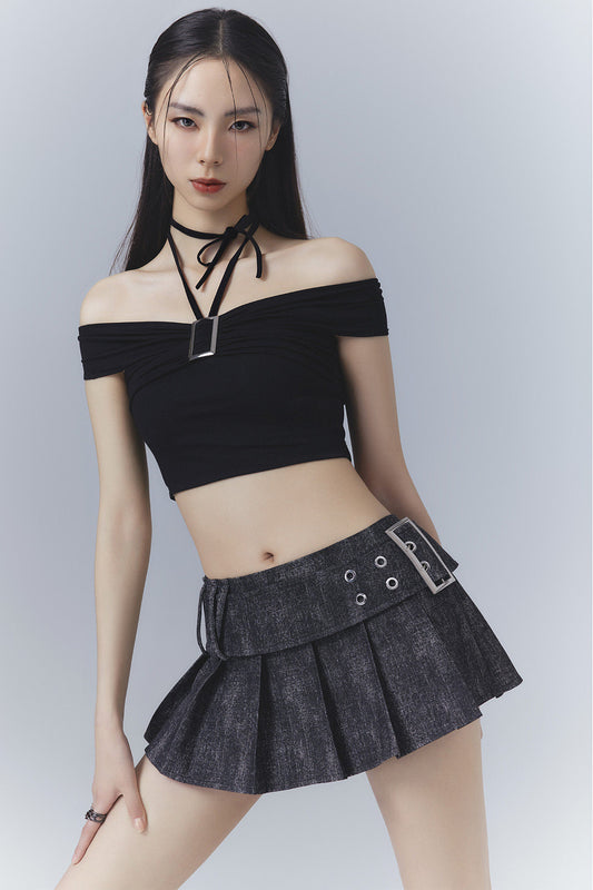 Slim Fit Off-Shoulder Knit Top