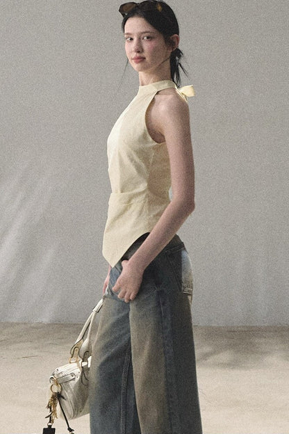 Vintage Hand-Painted Wide Leg Jeans Set