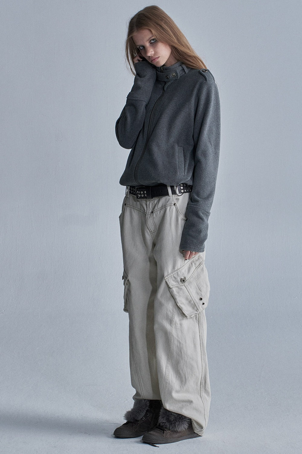 Tencel Cotton Color-Blocked Cargo Pants