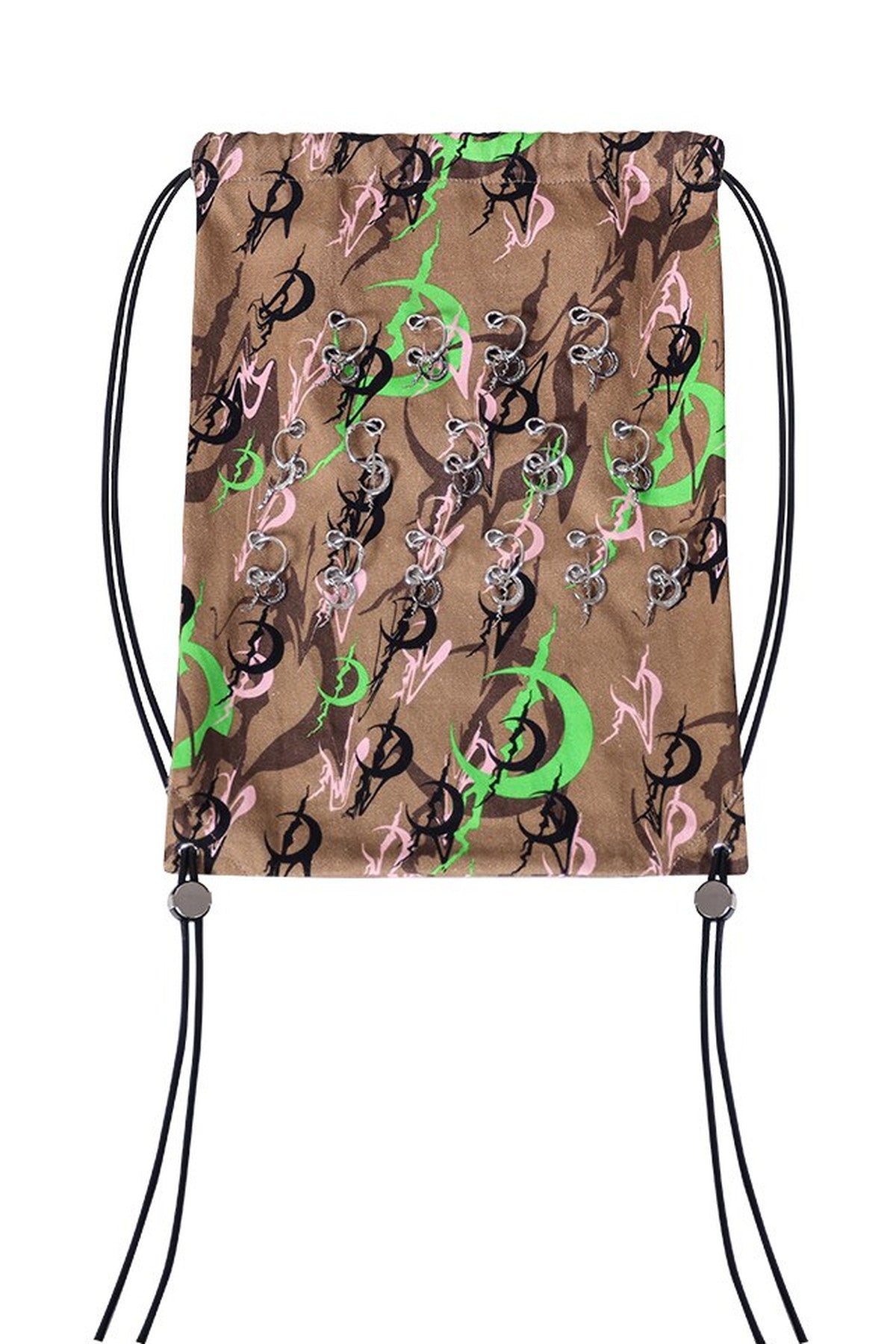 Y2K Electric Moon Camouflage Drawstring Backpack