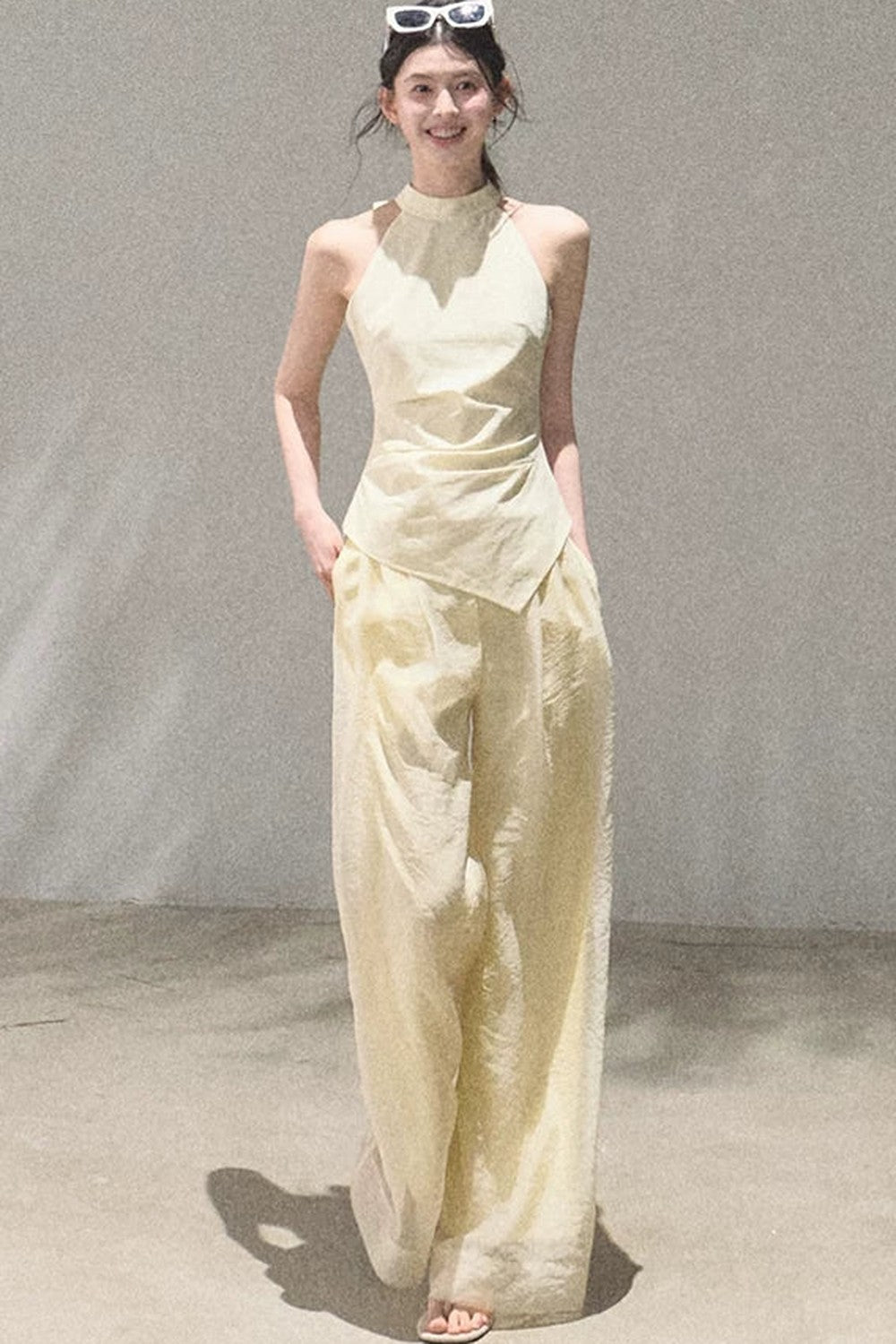 Old Money Mesh Wide-Leg Pants