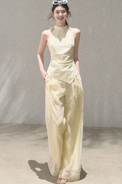 Old Money Mesh Wide-Leg Pants