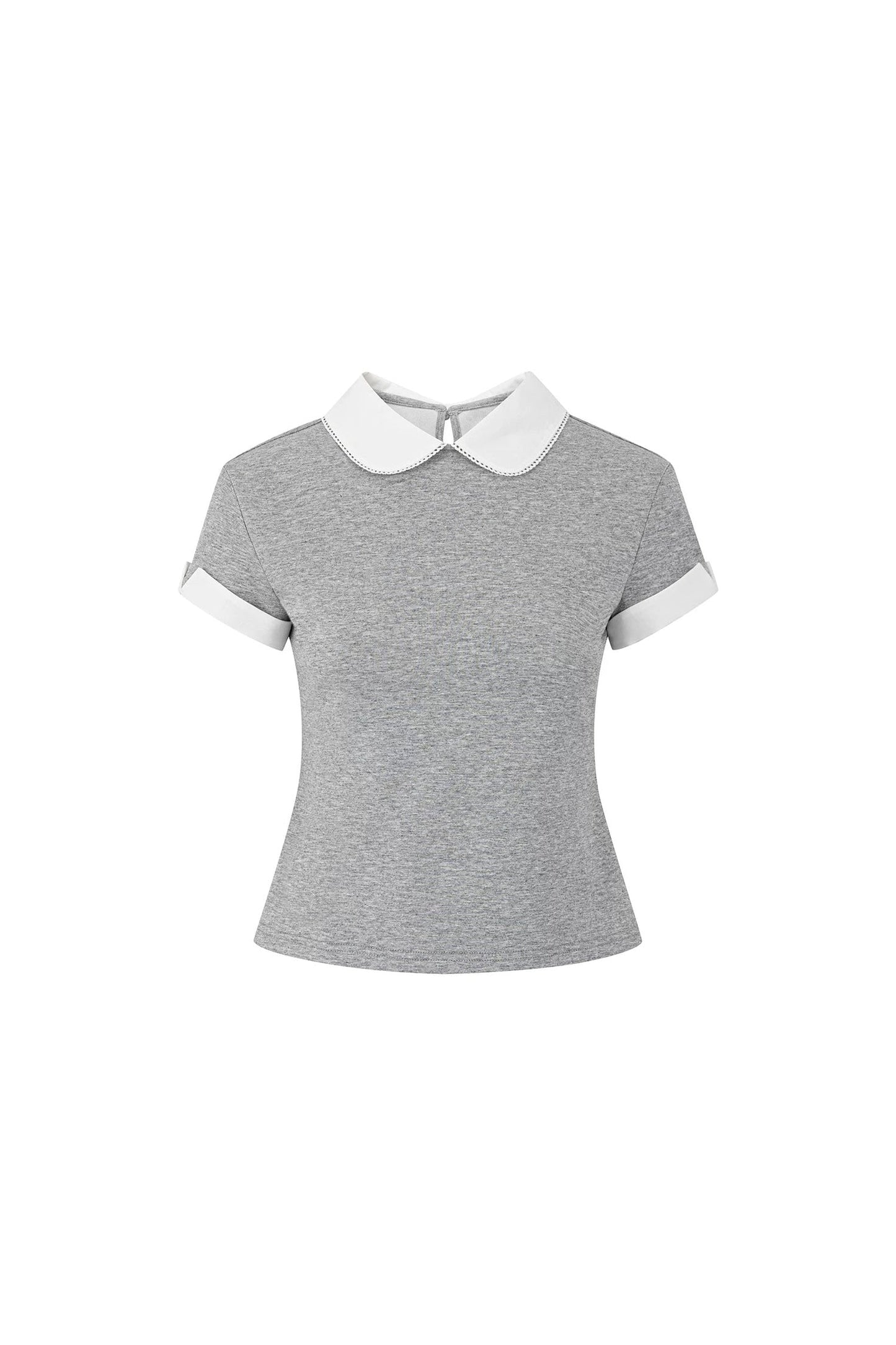 Contrast Collar Knit Top