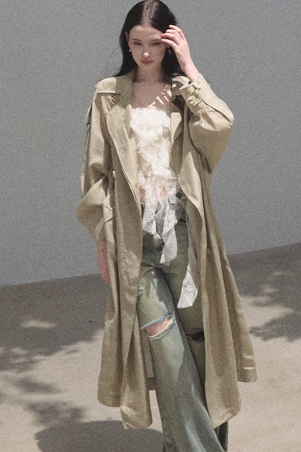 Cappotto parasole in acetato e lyocell
