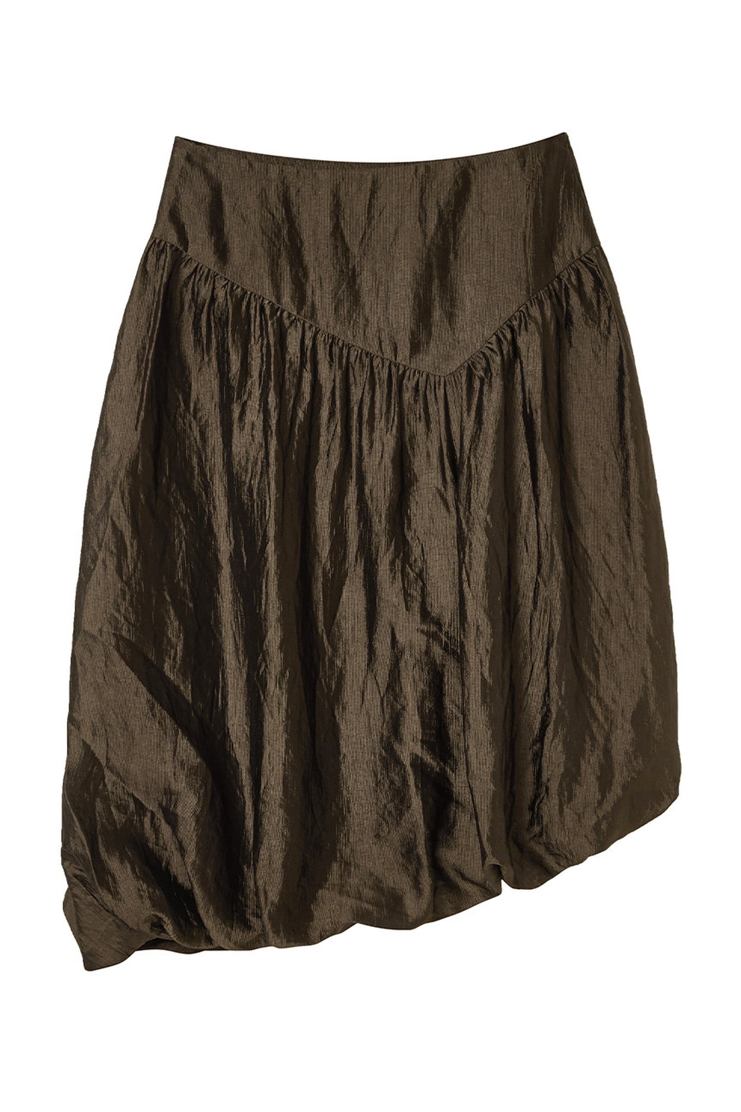 Brown Cowl Neck Camisole and Irregular Skirt Set