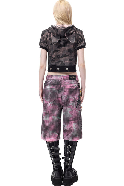 Powder Camouflage Cropped Jeans