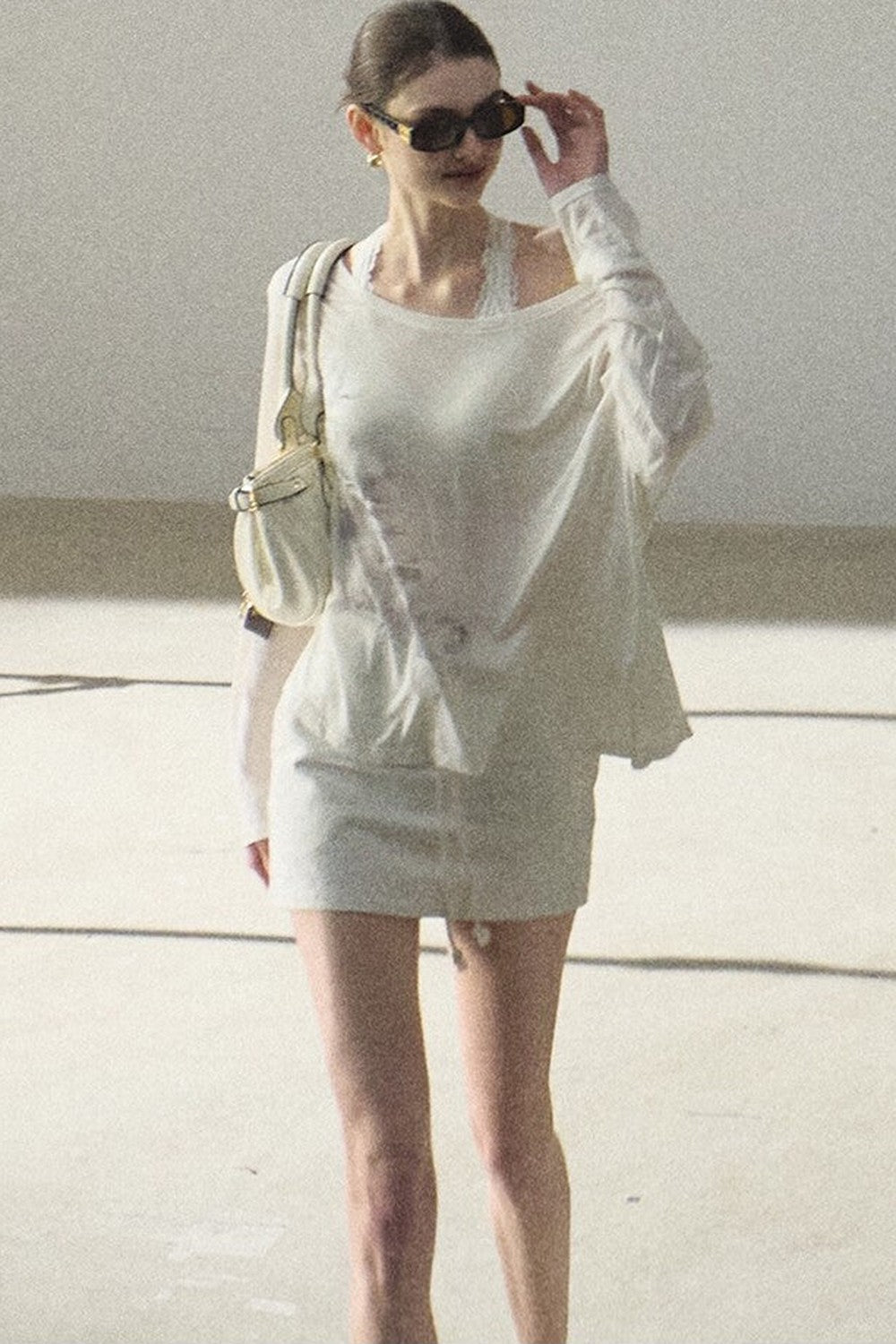 Bright Clouds Linen Skirt