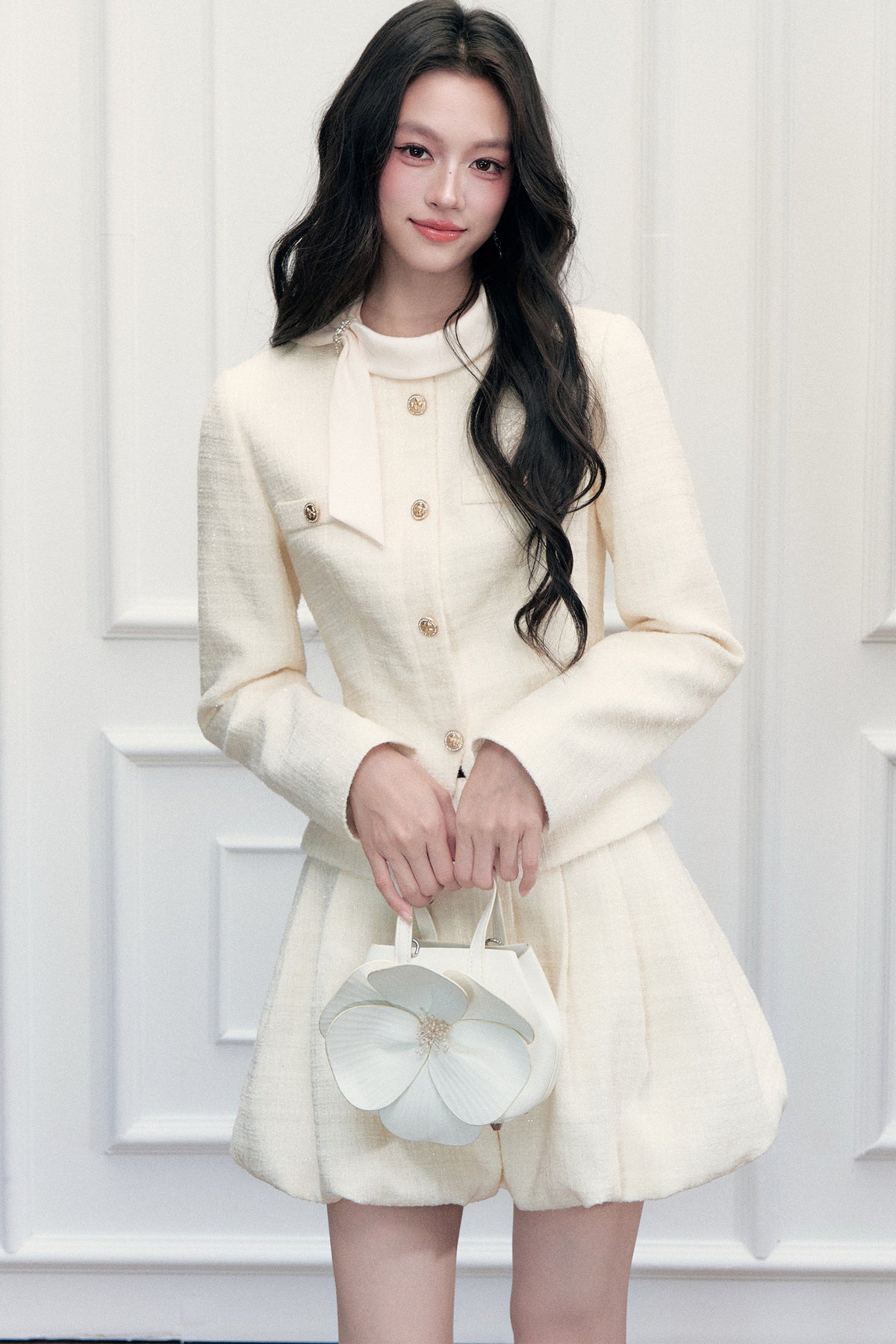 Elegant Tweed Jacket and Skirt Set-Up