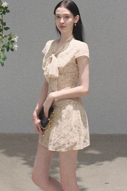 Horse Chestnut Floral Top and Skirt Set