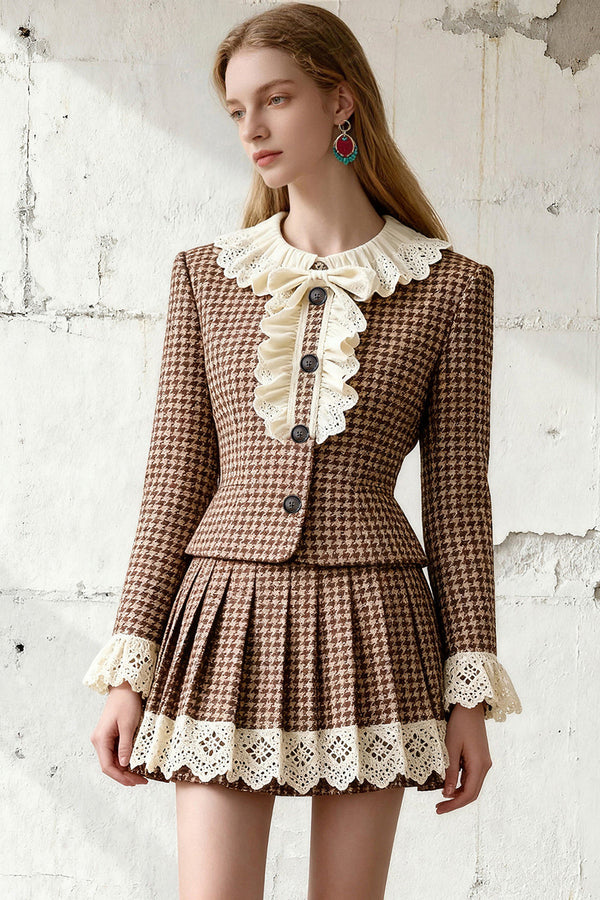 Short Jacket Pleated Skirt Set