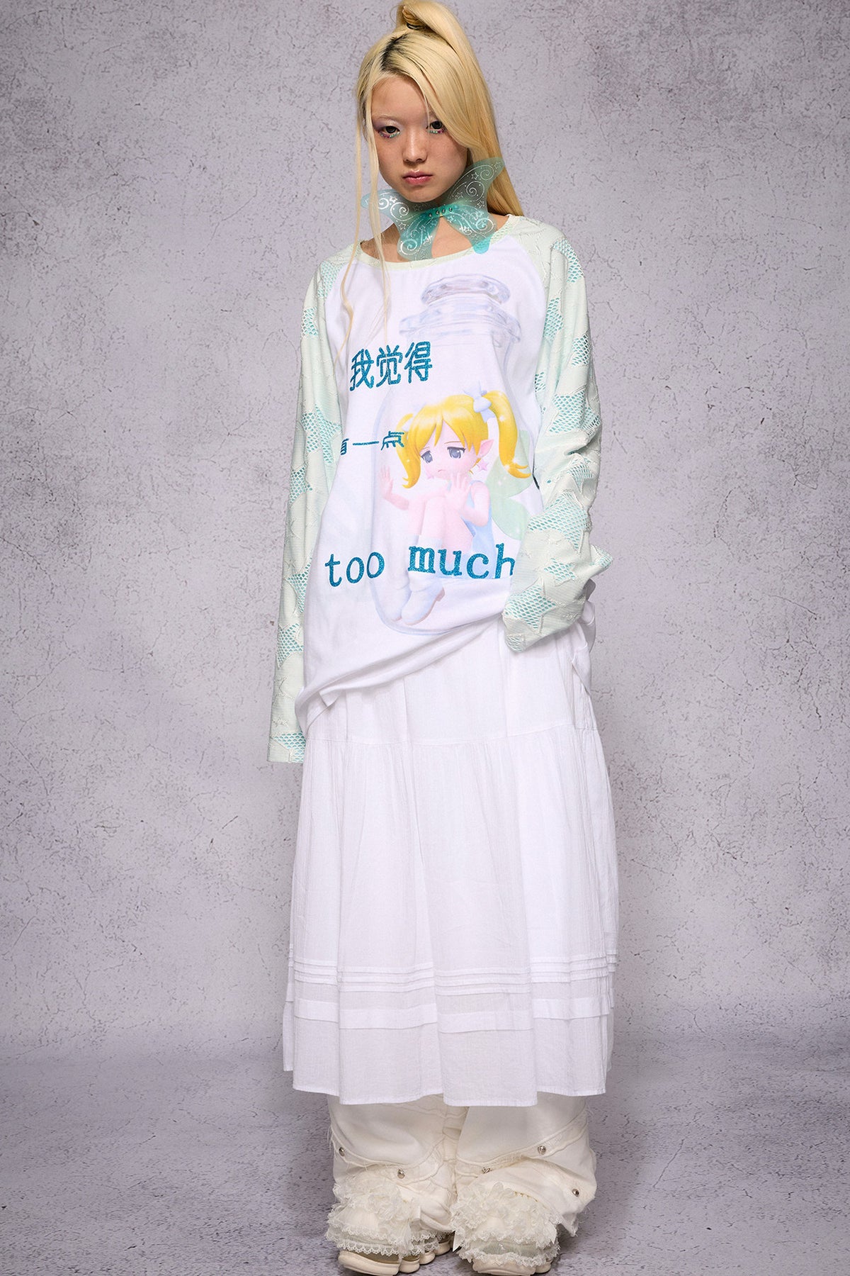 Girl Print Long-Sleeve Top