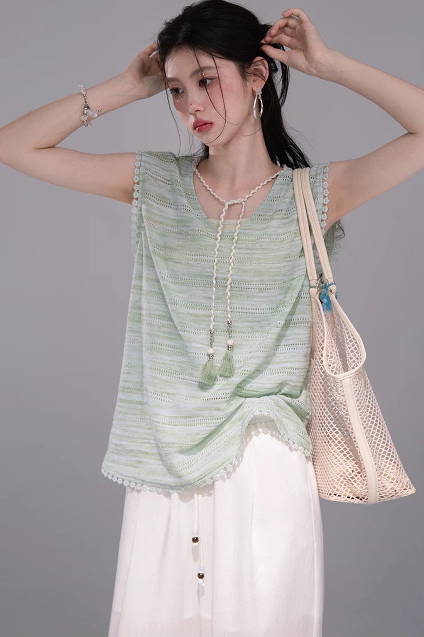 Ice Green Knit Tank Set