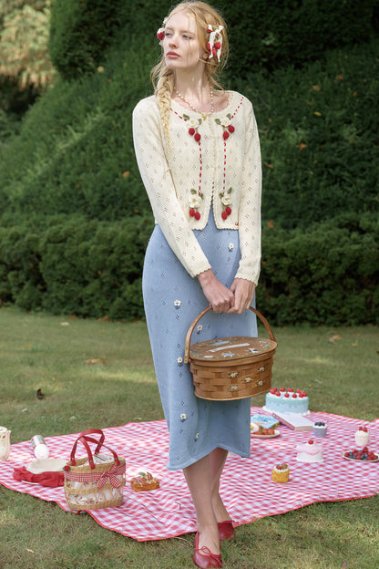 Christmas Berry Knitted Cardigan and Dress Set-Up