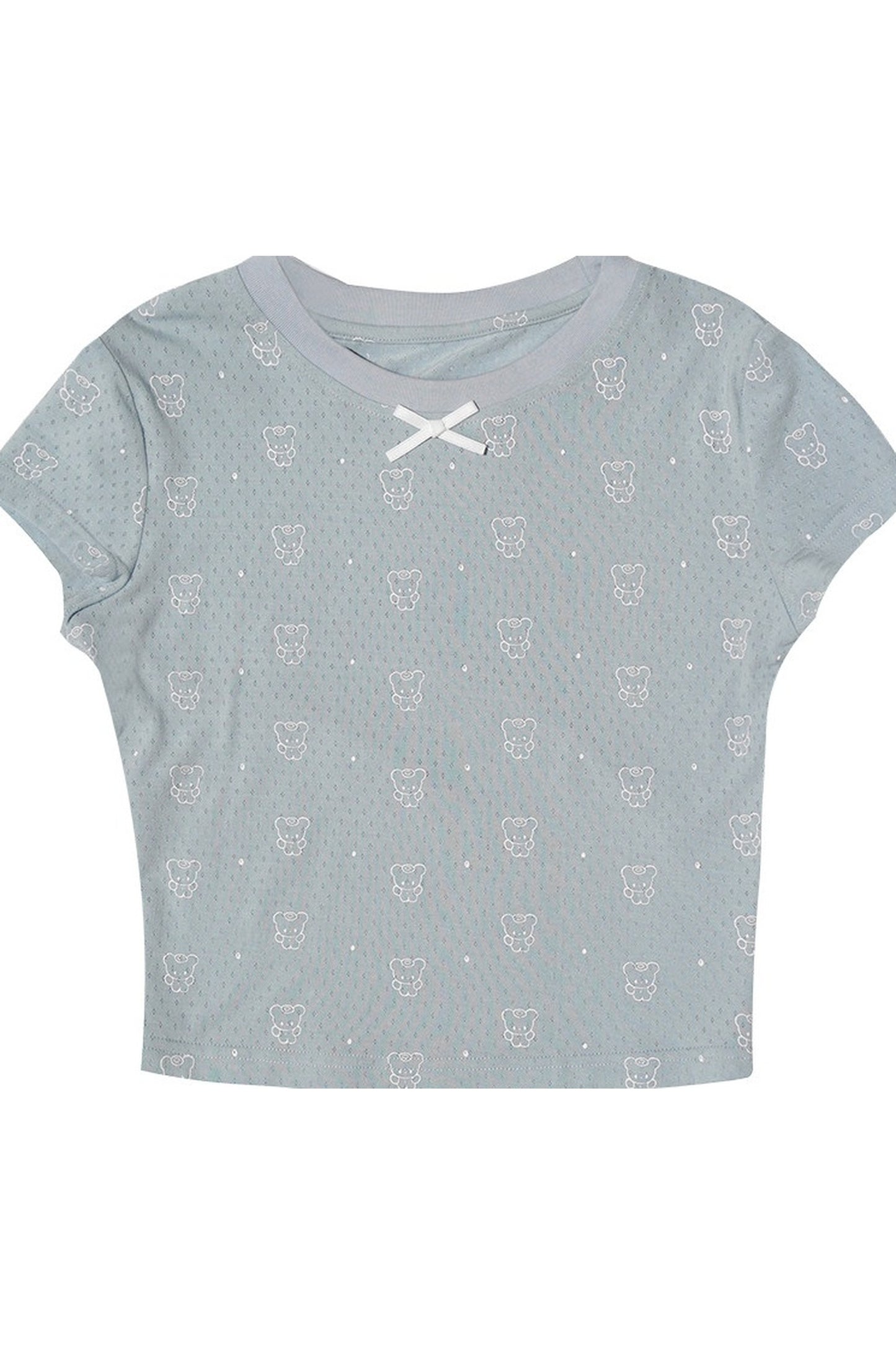 Tee-shirt à manches courtes à imprimé pois avec ours