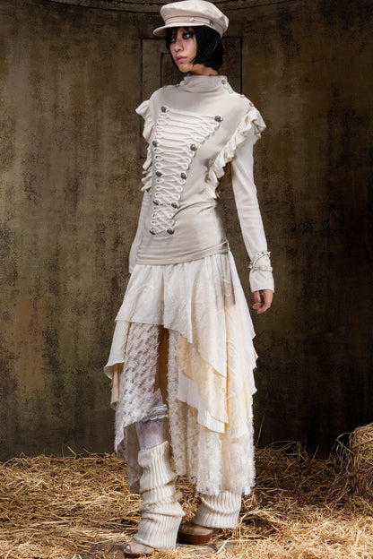 Long Multi-Layered Gothic Gauze Skirt