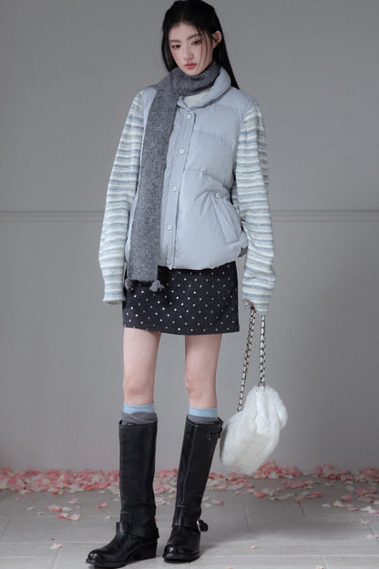 Striped Sleeve Duck Down Jacket