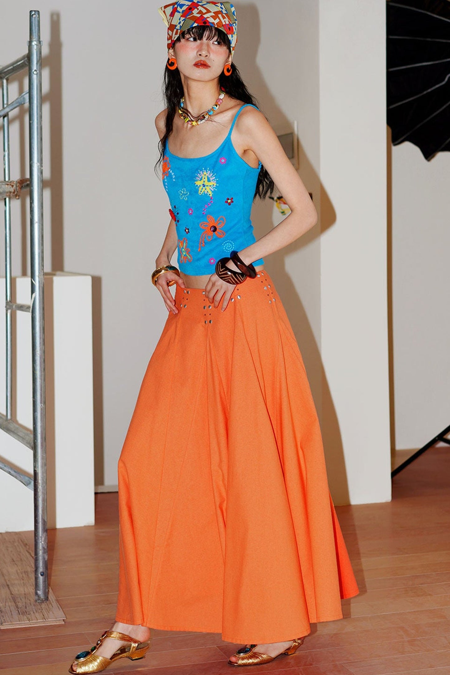 Colorful Rope Embroidery Camisole
