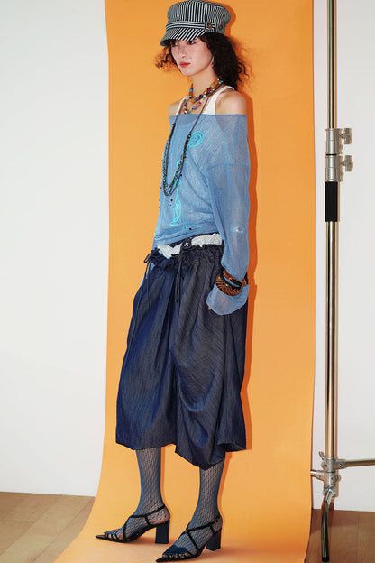 Textured Mesh Embroidery Top