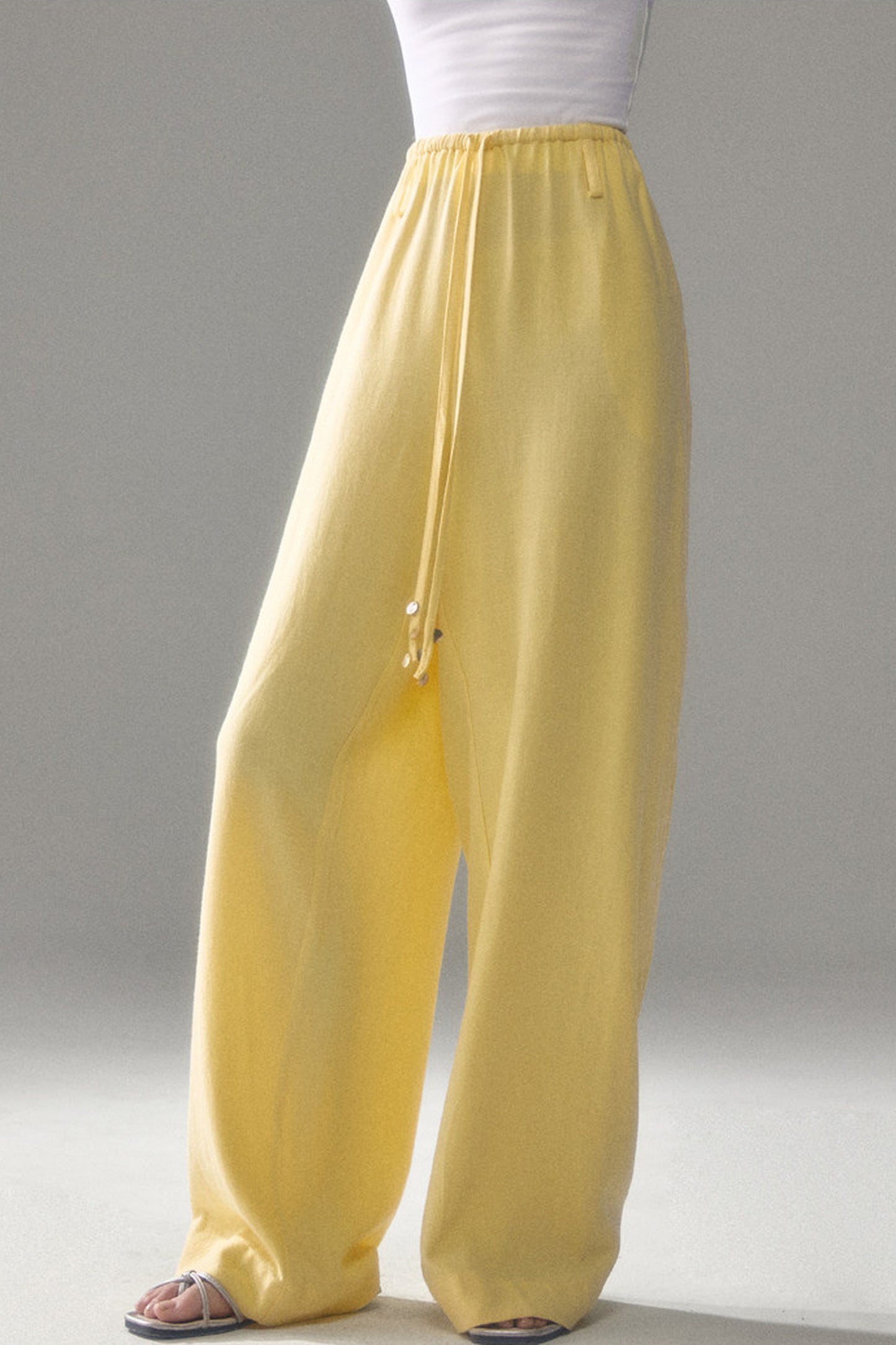 Linen Blend Air Wide-Leg Trousers