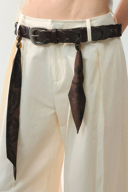 Silk Tie Waist Trousers
