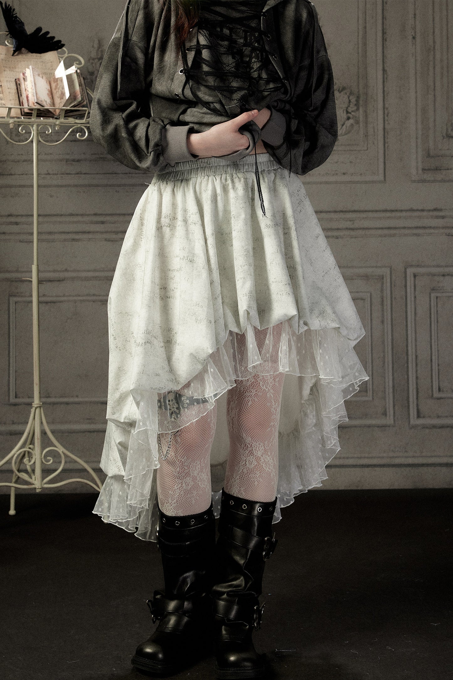 Light Lace Asymmetrical Skirt