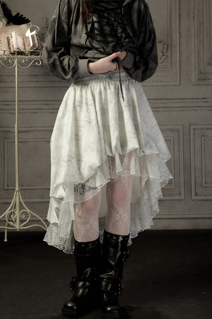 Light Lace Asymmetrical Skirt