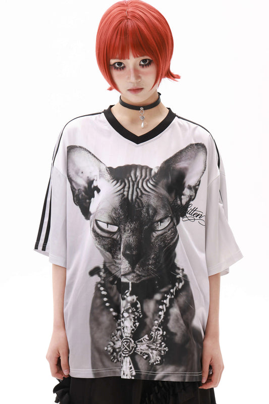Badkitten Sphinx V-Neck Short-Sleeved Jersey