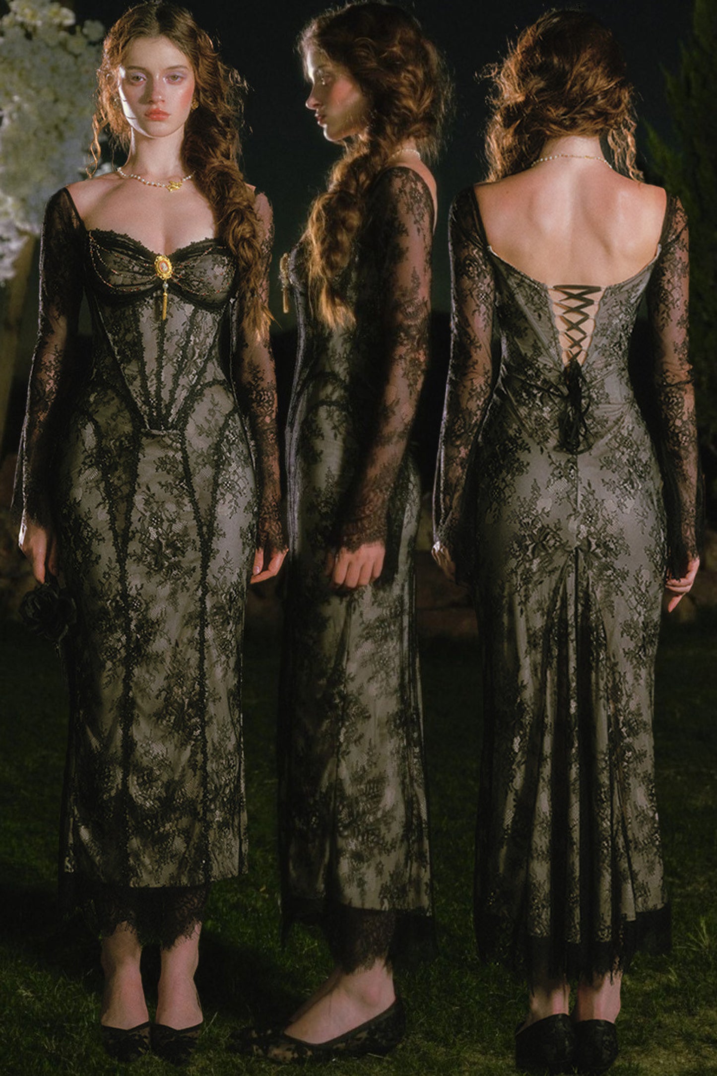 French Lace Fishtail Dress