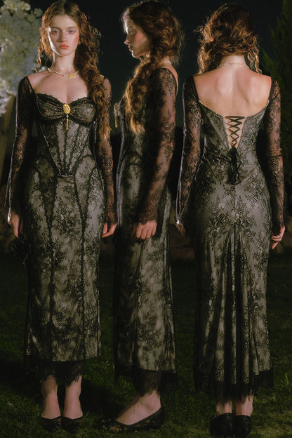 French Lace Fishtail Dress