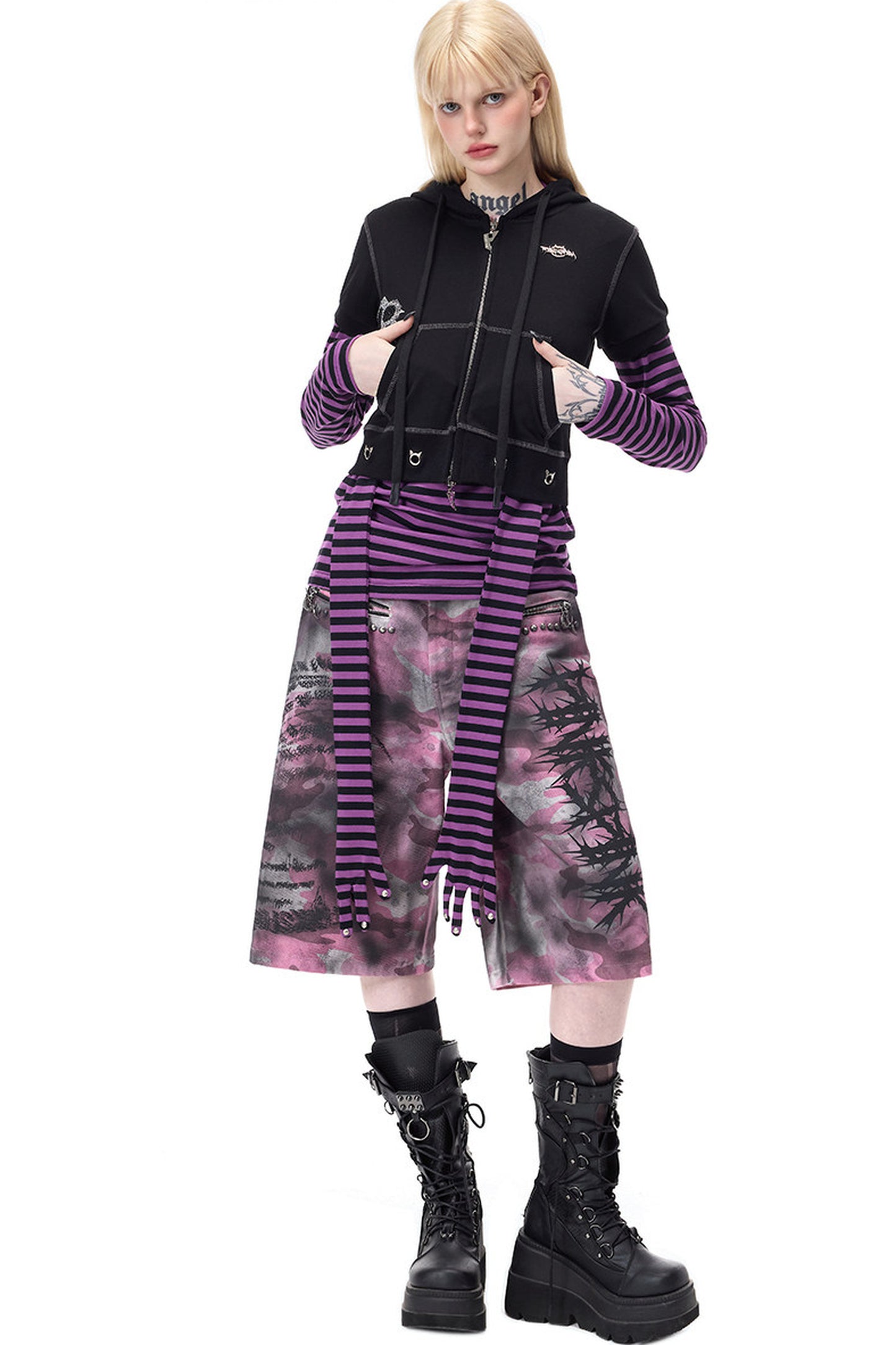 Powder Camouflage Cropped Jeans