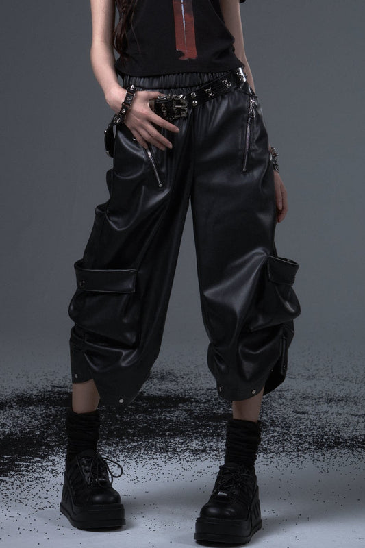 Street Punk Lantern Leather Pants