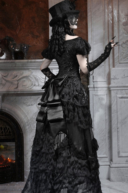 Gothic Off-Shoulder Tulle Top