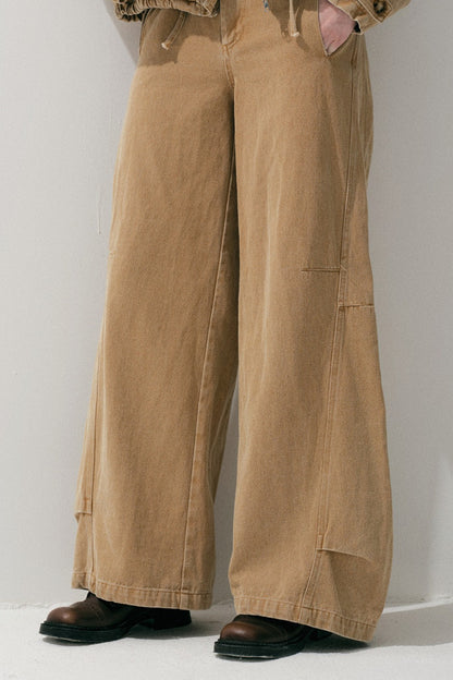 Khaki Straight-Leg Cargo Pants